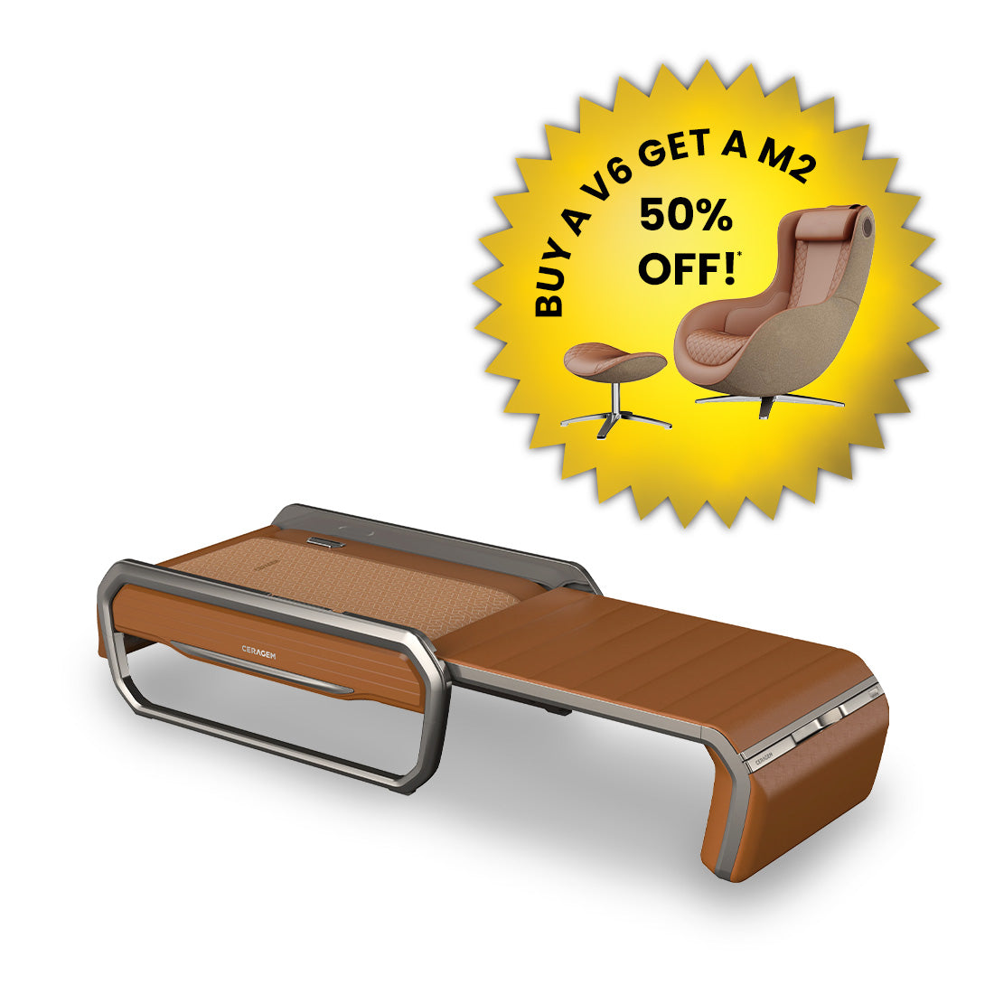 Ceragem V6 Therapeutic Thermal Massager at Home (V6 WHITE)
