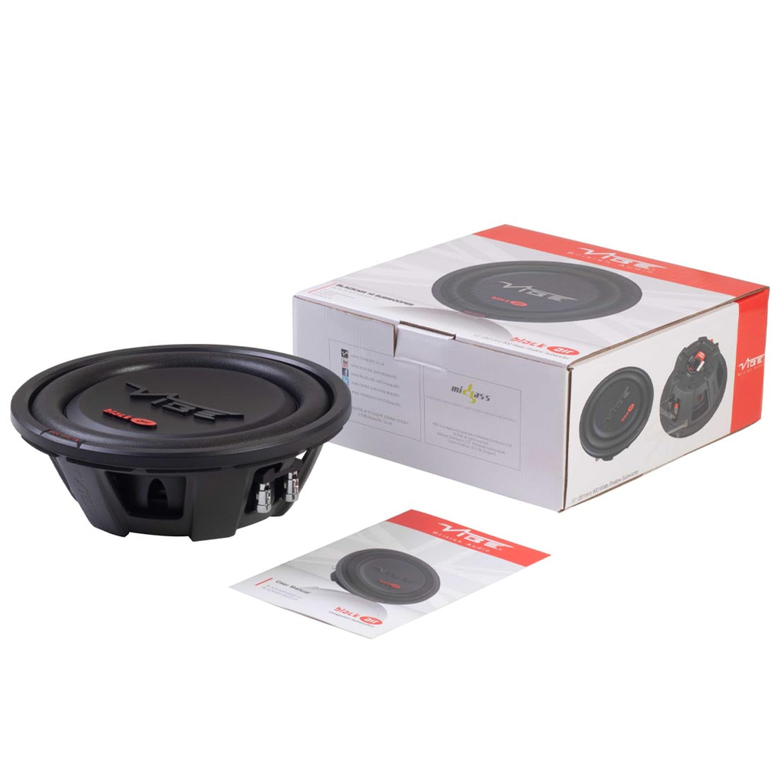 Vibe Audio BA10D2S-V2 Black Air Pro Series 10" Shallow DVC Car Subwoofer