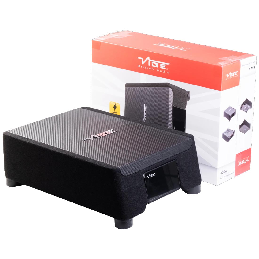 Vibe Audio BA10ASQ-V4 Black Air 10" Shallow Active Loaded Subwoofer Enclosure - Each (BA10ASQV4)