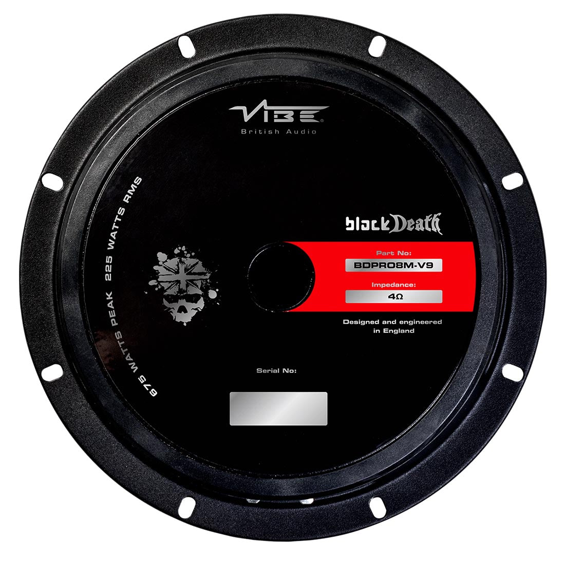 Vibe Audio BDPRO8M-V9 BlackDeath Series 7" Pro Audio Midrange Speaker - Each