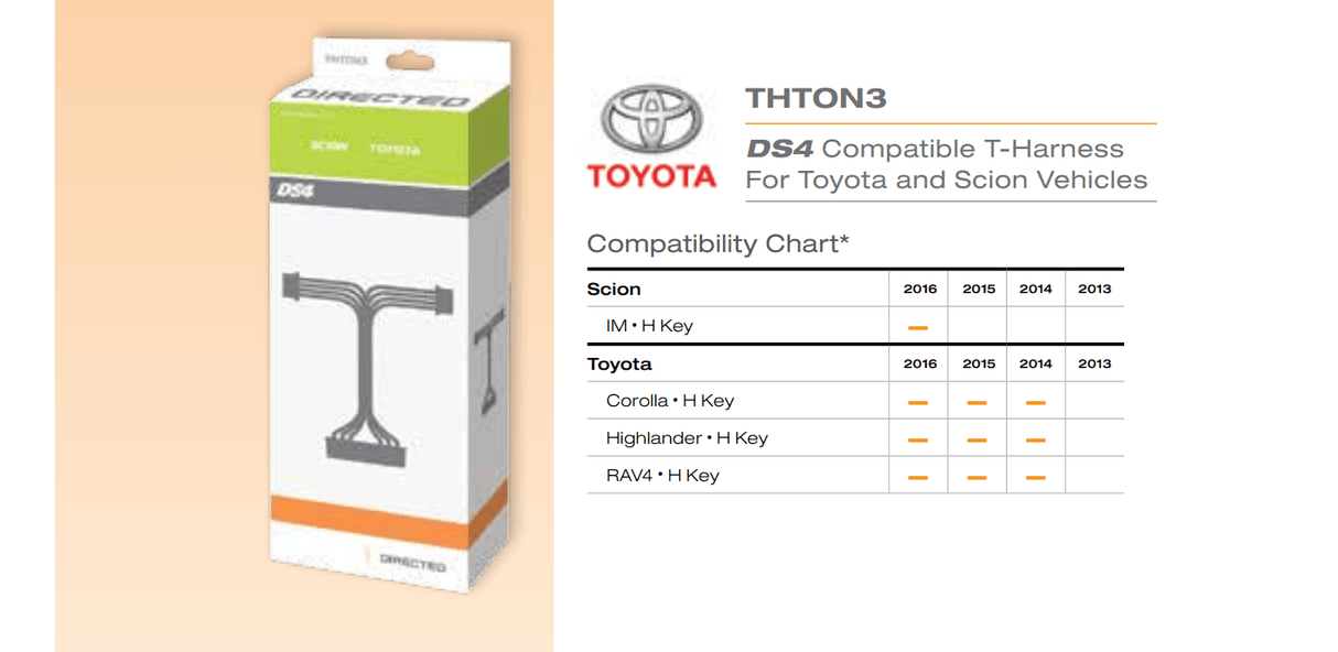 Viper THTON3 DS4/DS4+ Integration T-Harness for Select Toyota Vehicles