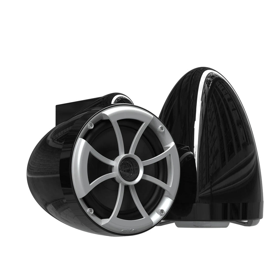 Wet Sounds ICON8B-SCV2 8" Marin Speakers with Swivel Clamp - Black - Pair