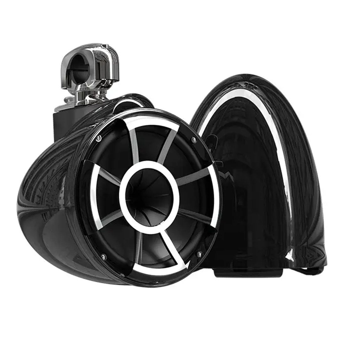 Wet Sounds REV10B-SCV2 10" Marine Speakers with Swivel Clamp - Black - Pair
