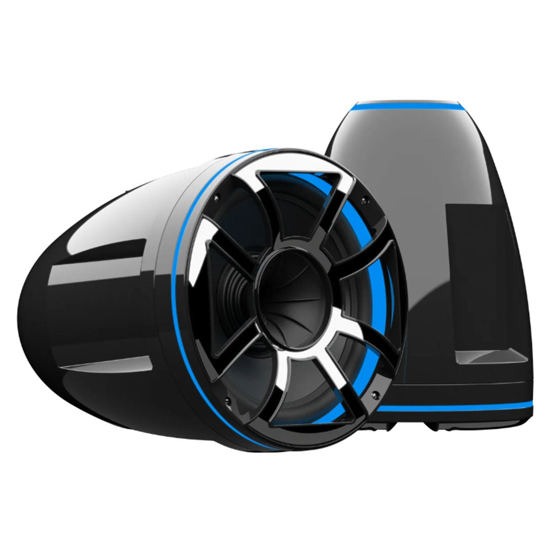 Wet Sounds REV12HD-B 12" Marine Tower Speakers with RBG LED Lights - Black - Pair