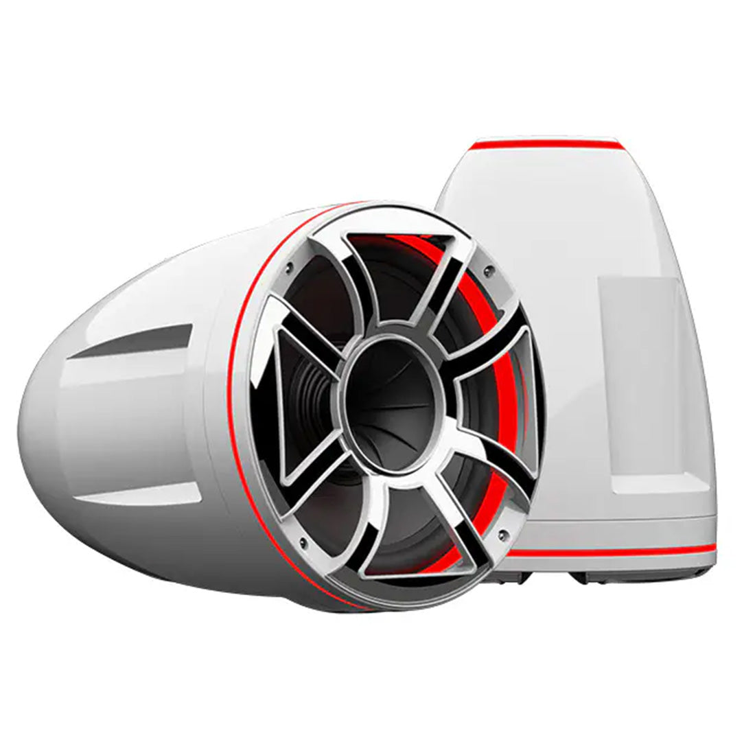 Wet Sounds REV12HD-W 12" Marine Tower Speakers with RBG LED Lights - White - Pair