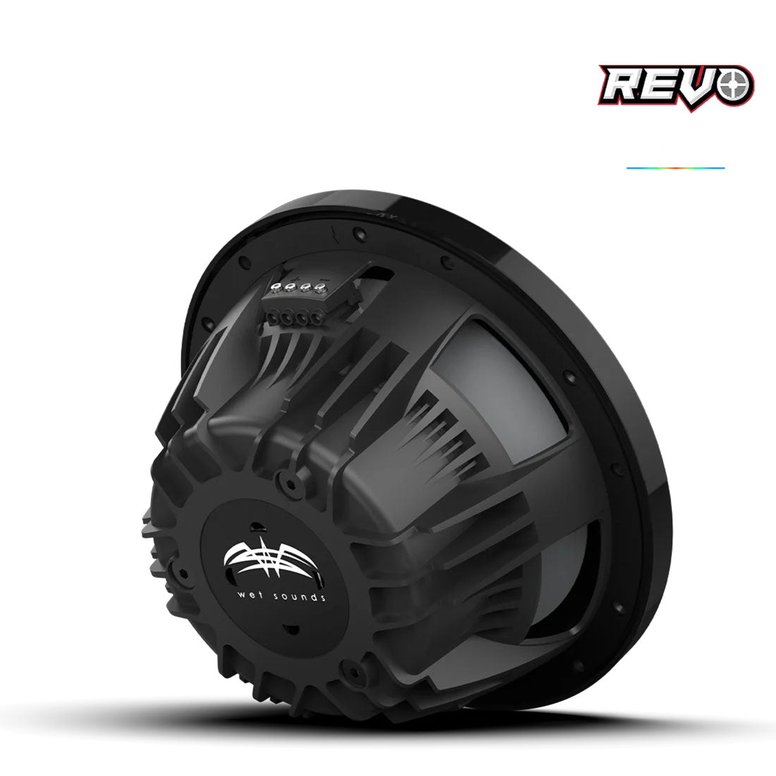 Wet Sounds REVOCX-10XS-B-SSS2 10" 2-Way Marine Speakers with RBG Lighting - Pair