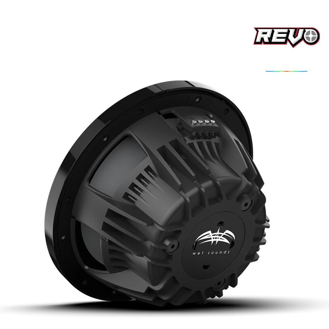Wet Sounds REVOCX-10XS-B-SSS2 10" 2-Way Marine Speakers with RBG Lighting - Pair