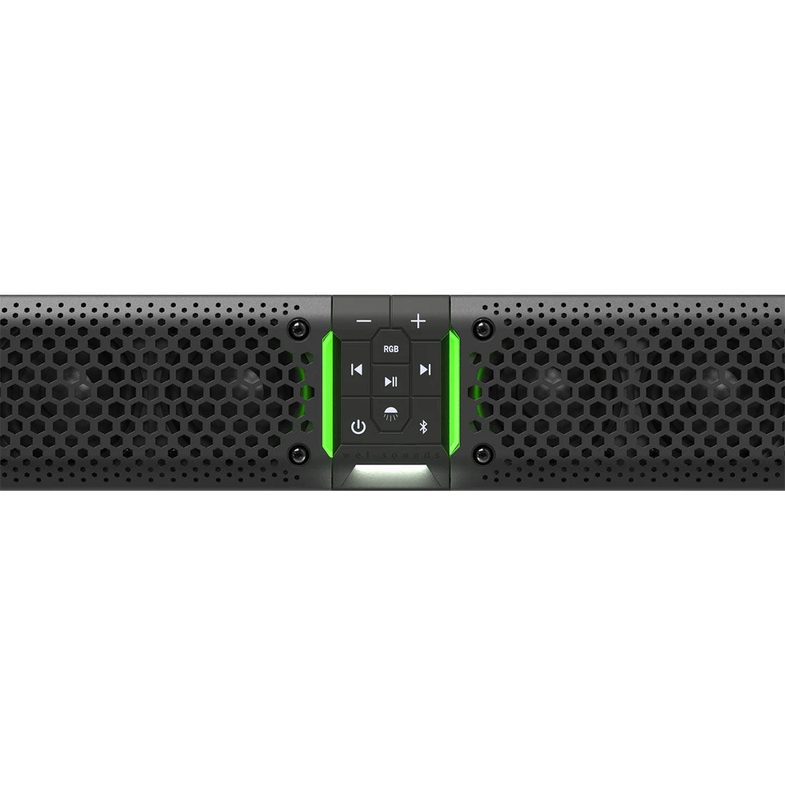 Wet Sounds STEALTHXT6-B All-In-One 6-Speaker Amplified Outdoor Soundbar with RGB Lights