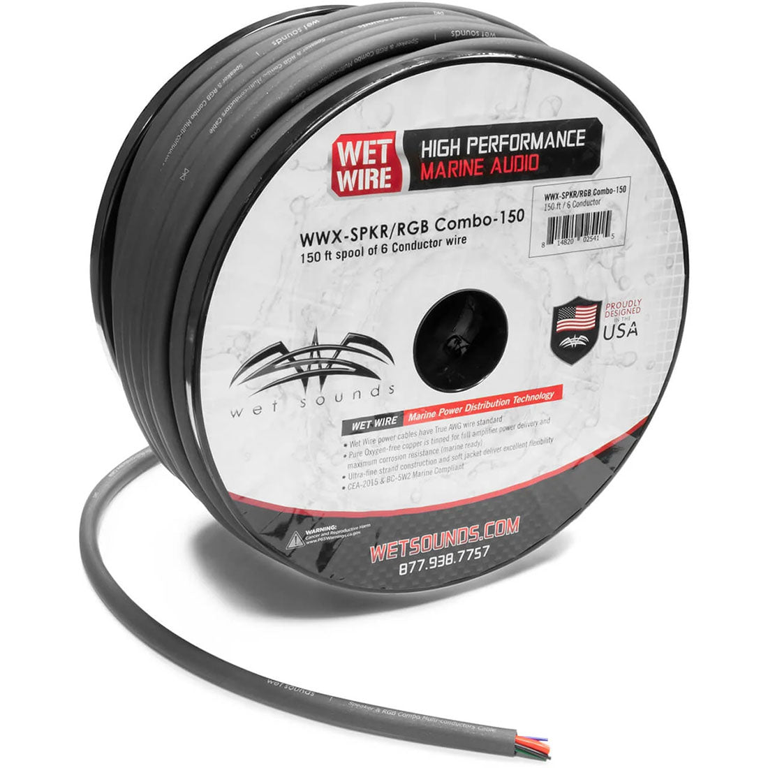 Wet Sounds WWX-SPKR/RGBCOMBO-150 6 Conductor Speaker and RGB Wire - 150ft