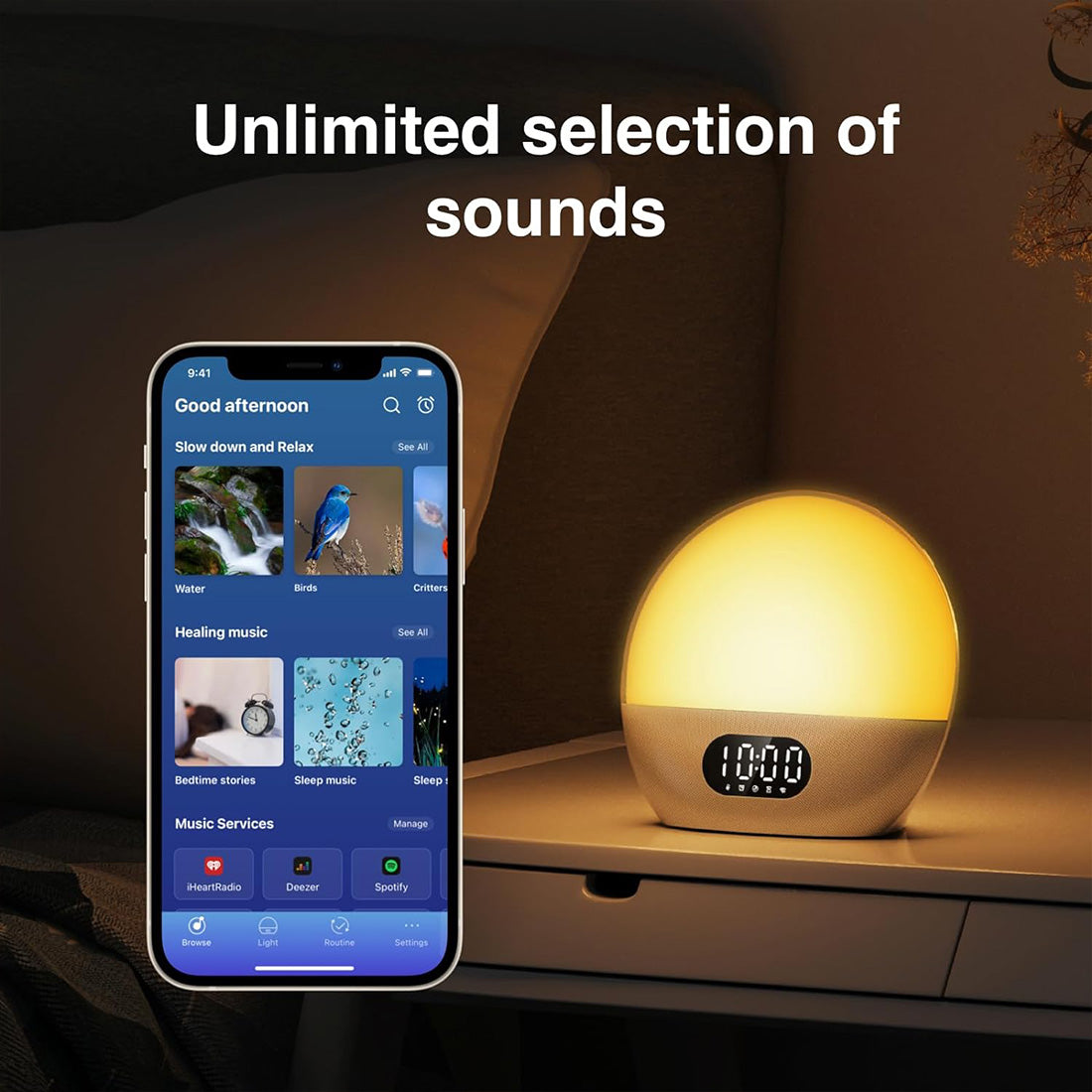 WiiM Wake-up Light: Sound Machine, Music Alarms, and Sleep Assistant