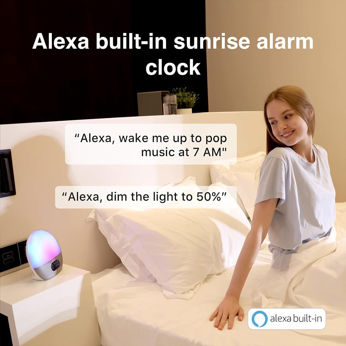 WiiM Wake-up Light: Sound Machine, Music Alarms, and Sleep Assistant