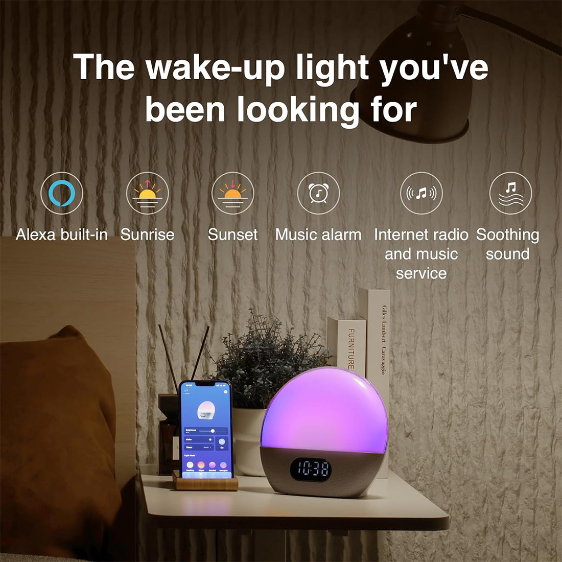 WiiM Wake-up Light: Sound Machine, Music Alarms, and Sleep Assistant