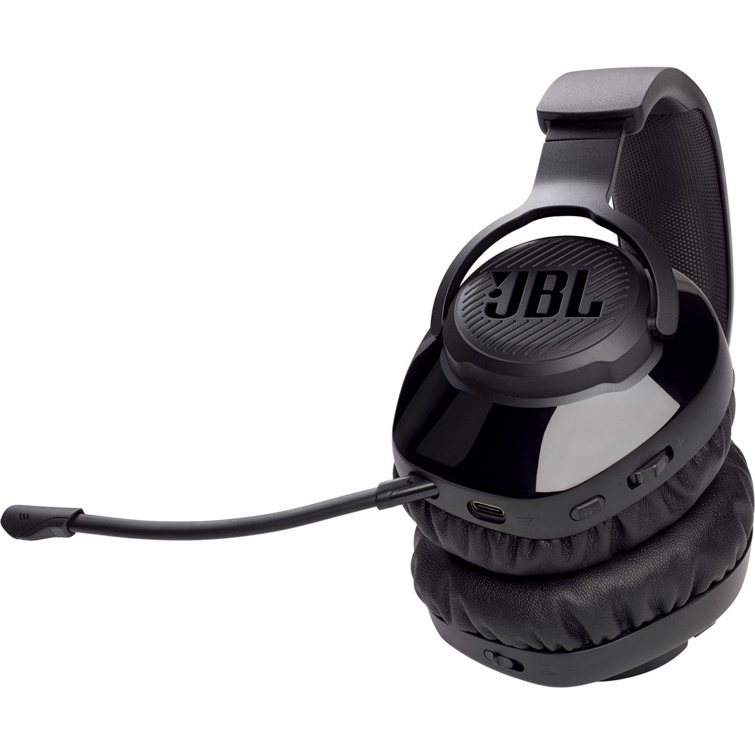 JBL Quantum 350 Wireless - Black - Wireless PC gaming headset with detachable boom mic - Detailshot 2