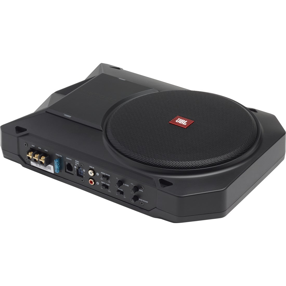 BassPro SL2 - Black - Add high-performance bass with a low-profile woofer enclosure - Self-Powered, 8" (200mm) low-profile under seat subwoofer system - Hero