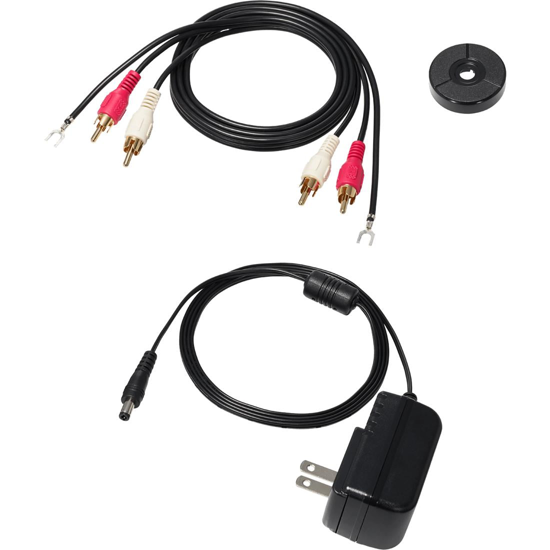 Accessories that come with Audio-Technica AT-LP70X: RCA cable, 45 RPM adapter, AC adapter
