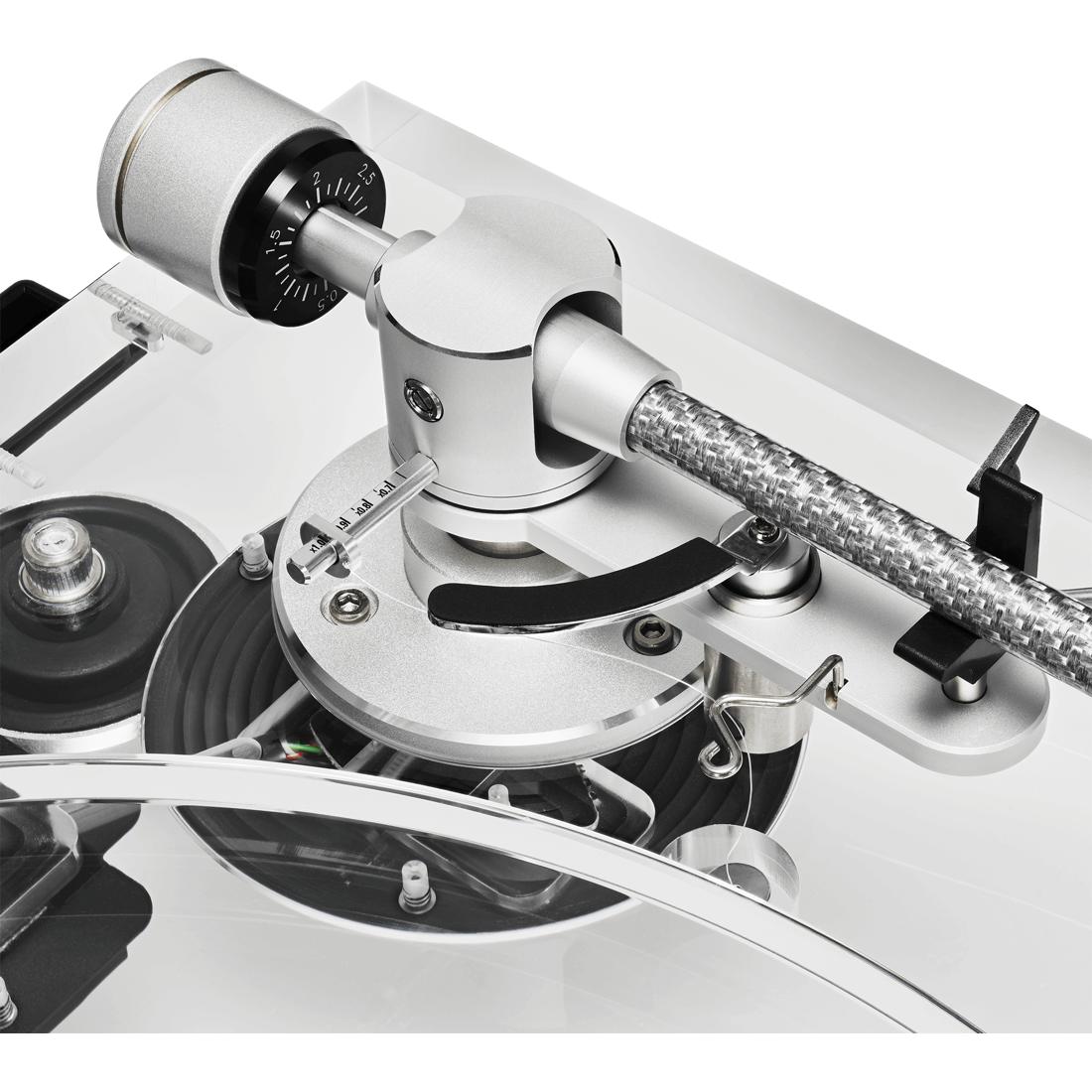 Close-up of AT-LPA2 turntable tonearm and counterweight
