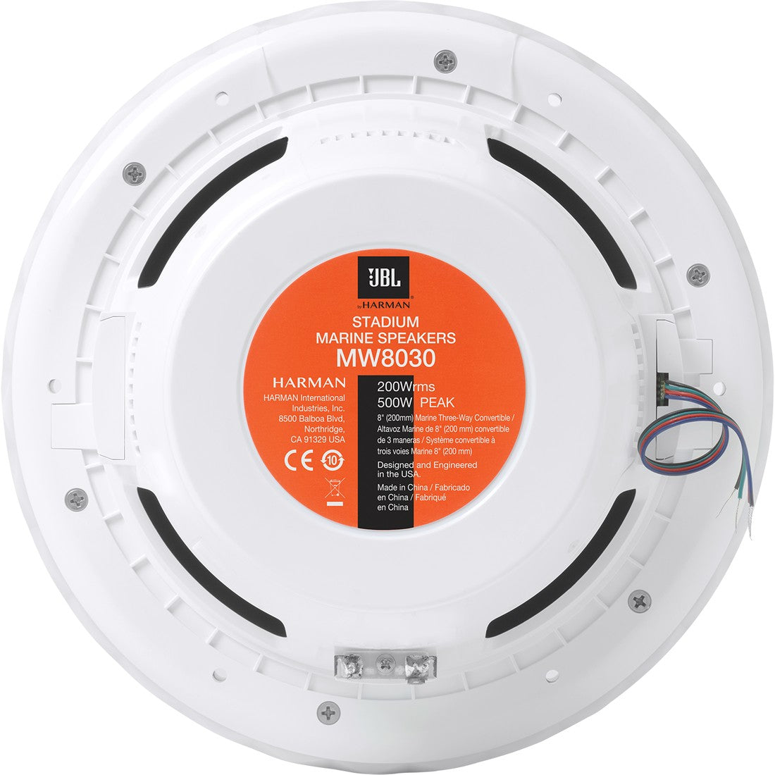 JBL Stadium Marine M8030 - White - Take JBL concert level sound to the high seas. - Back