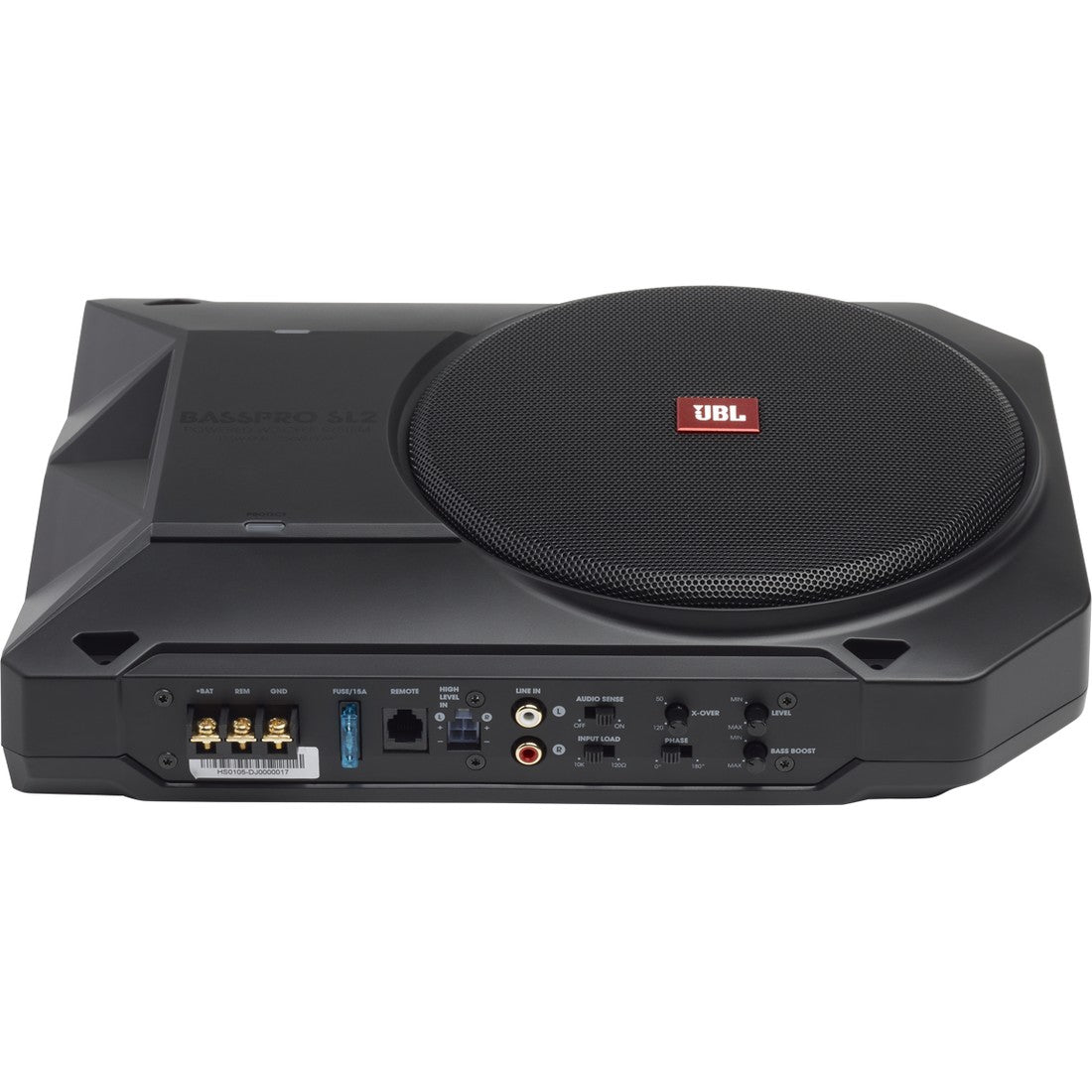 BassPro SL2 - Black - Add high-performance bass with a low-profile woofer enclosure - Self-Powered, 8" (200mm) low-profile under seat subwoofer system - Detailshot 1