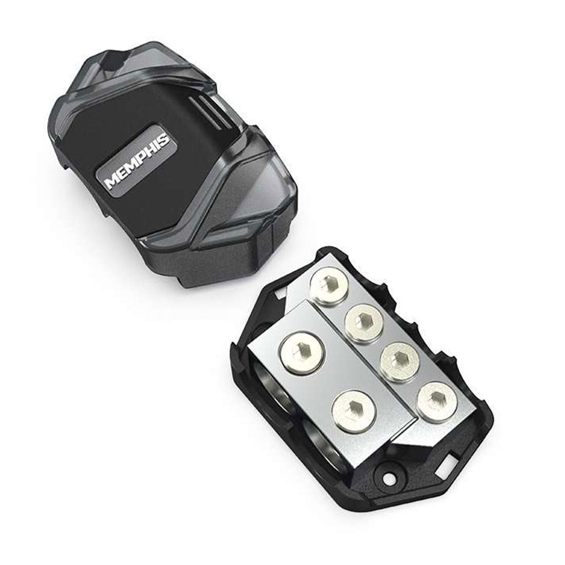 Memphis Audio DBLOCK Distribution Block With Two 0 AWG Inputs, Four 4 AWG Outputs (DBLOCK)