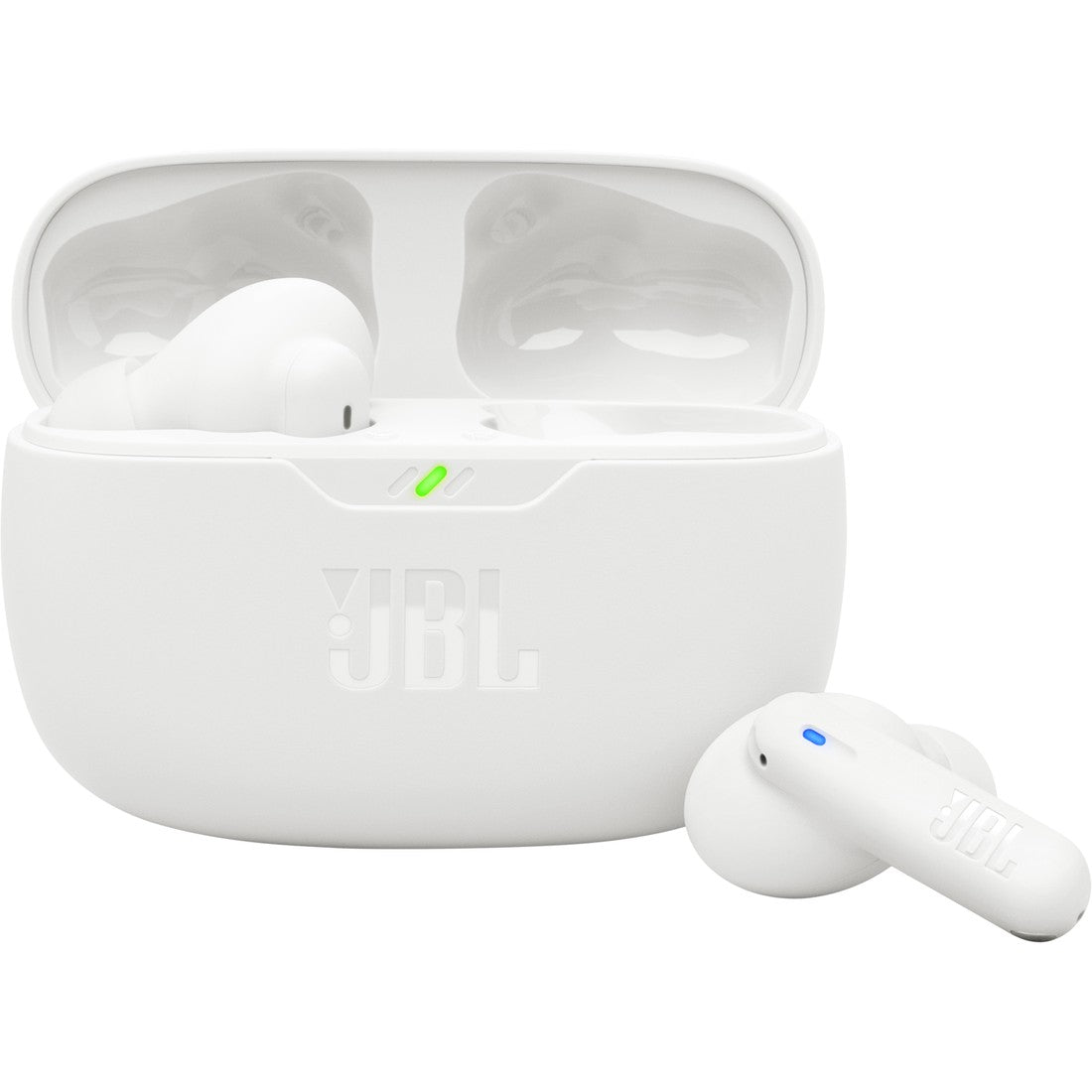 JBL Vibe Beam 2 - White - True Wireless Noise Cancelling Earbuds - Hero