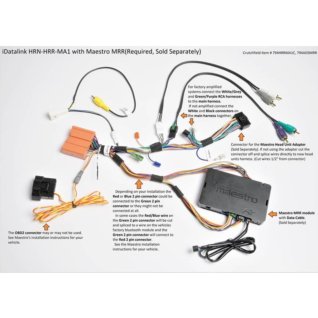 iDatalink Maestro HRN-HRR-MA1 T-Harness for Select Mazda Vehicles with Steering Wheel Control Retention