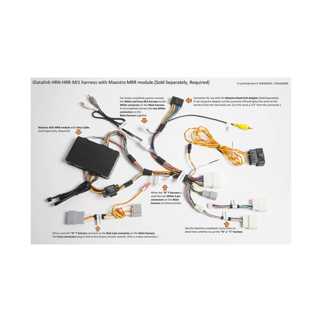 iDatalink Maestro HRN-HRR-MI1 Plug and Play T-Harness for Select Mitsubishi Vehicles