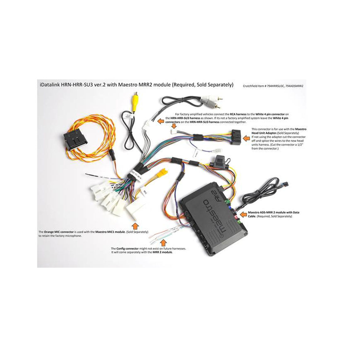 iDatalink Maestro HRN-HRR-SU3 Plug and Play T-Harness for Select Subaru Vehicles