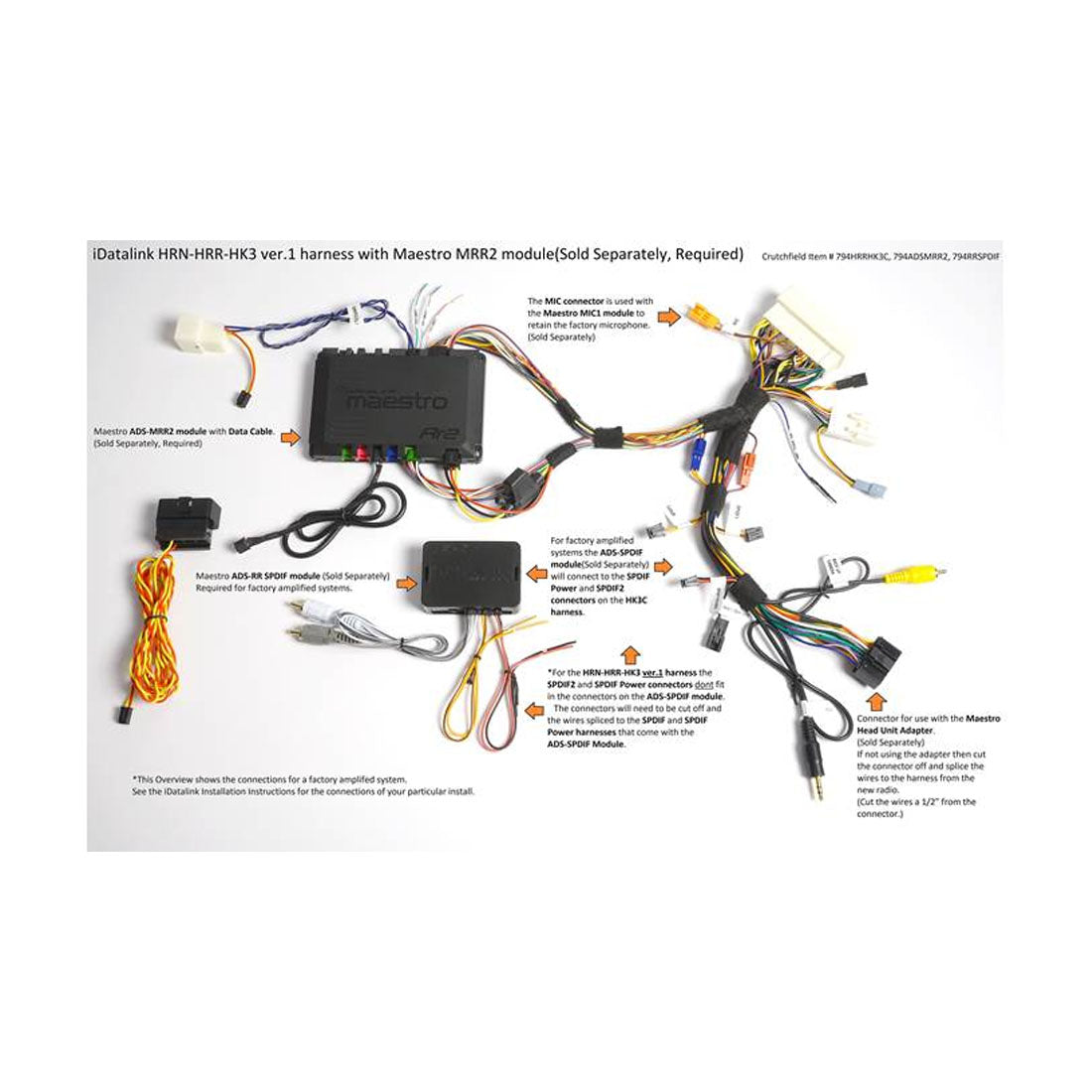 iDatalink Maestro HRN-HRR-HK3 Plug and Play T-Harness for select Hyundai & Kia Vehicles
