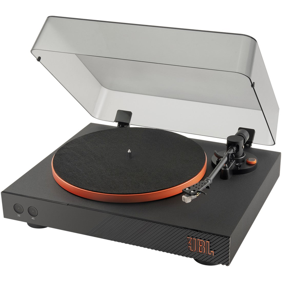 JBL Spinner BT turntable with open lid