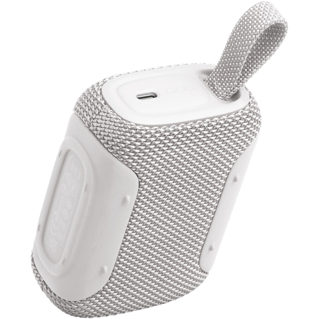 JBL Go 5 - White - Ultra-portable waterproof and drop-proof speaker with JBL legendary sound and ambient edge lighting - Back