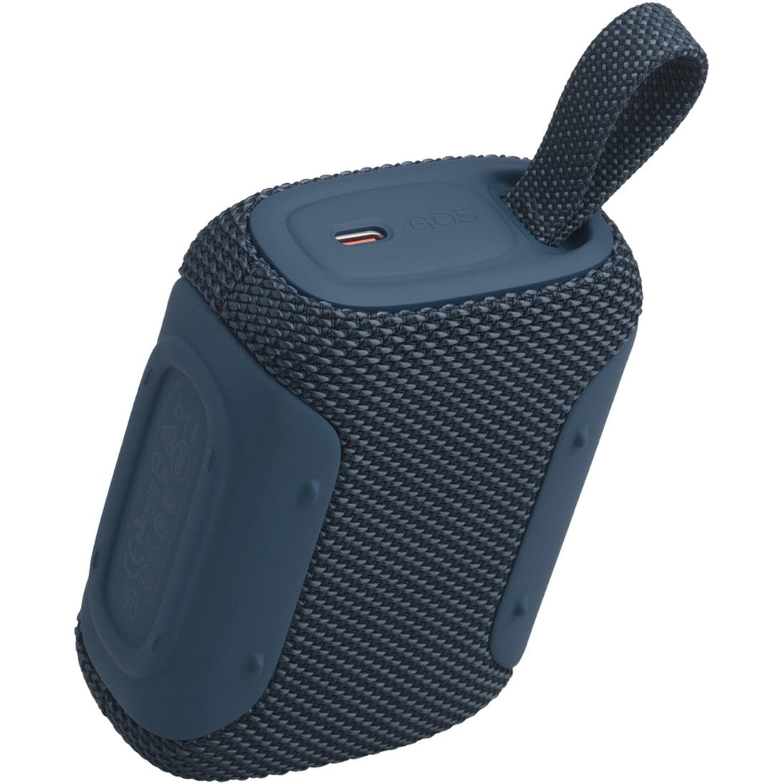 JBL Go 5 - Blue - Ultra-portable waterproof and drop-proof speaker with JBL legendary sound and ambient edge lighting - Back