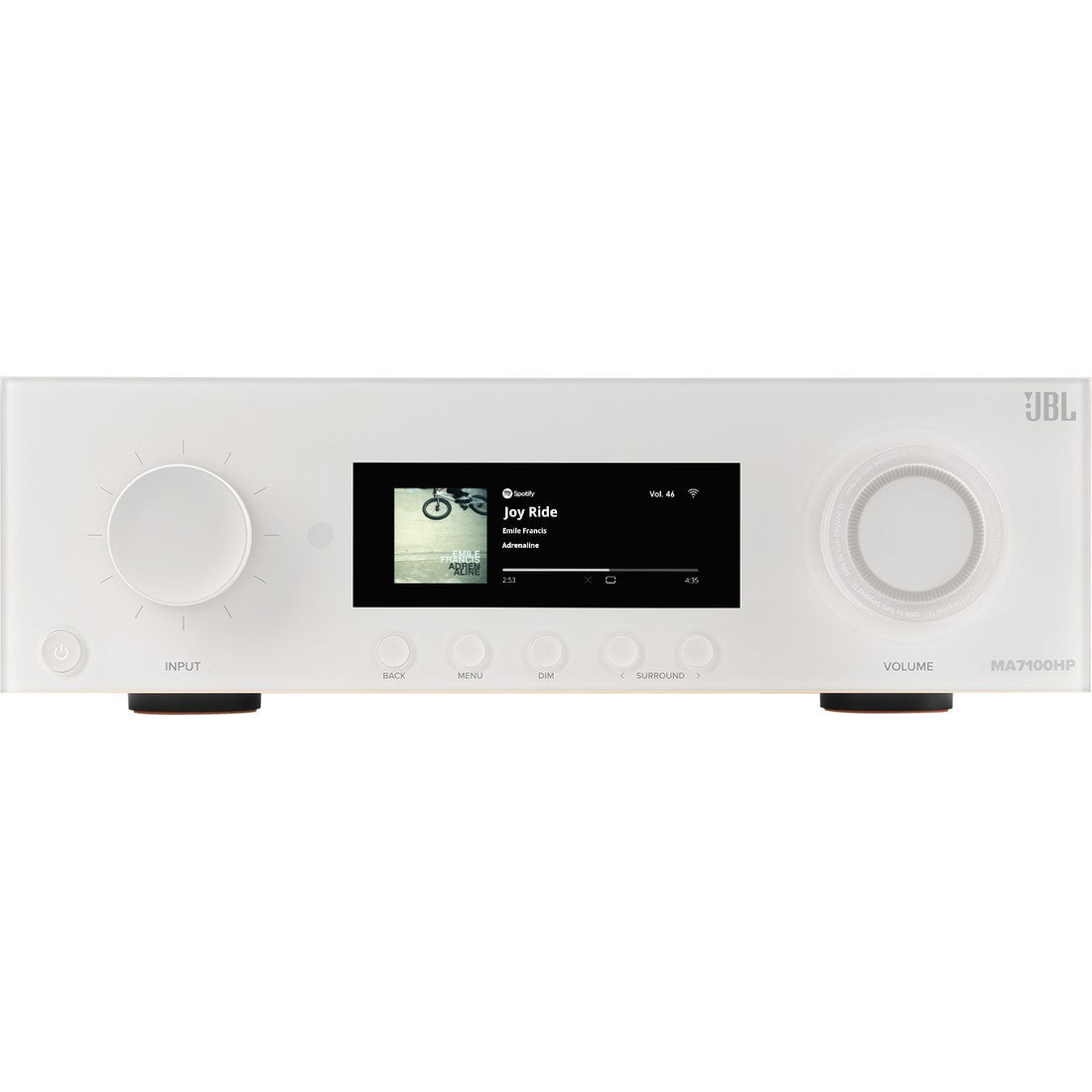 JBL MA7100HP AV receiver with display and control buttons