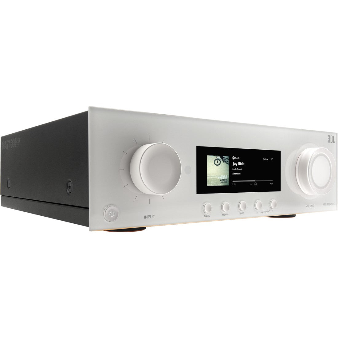JBL MA7100HP AV receivers with display and control buttons