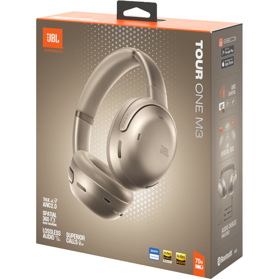 JBL Tour One M3 - Mocha - Wireless over-ear Noise Cancelling headphones - Detailshot 15