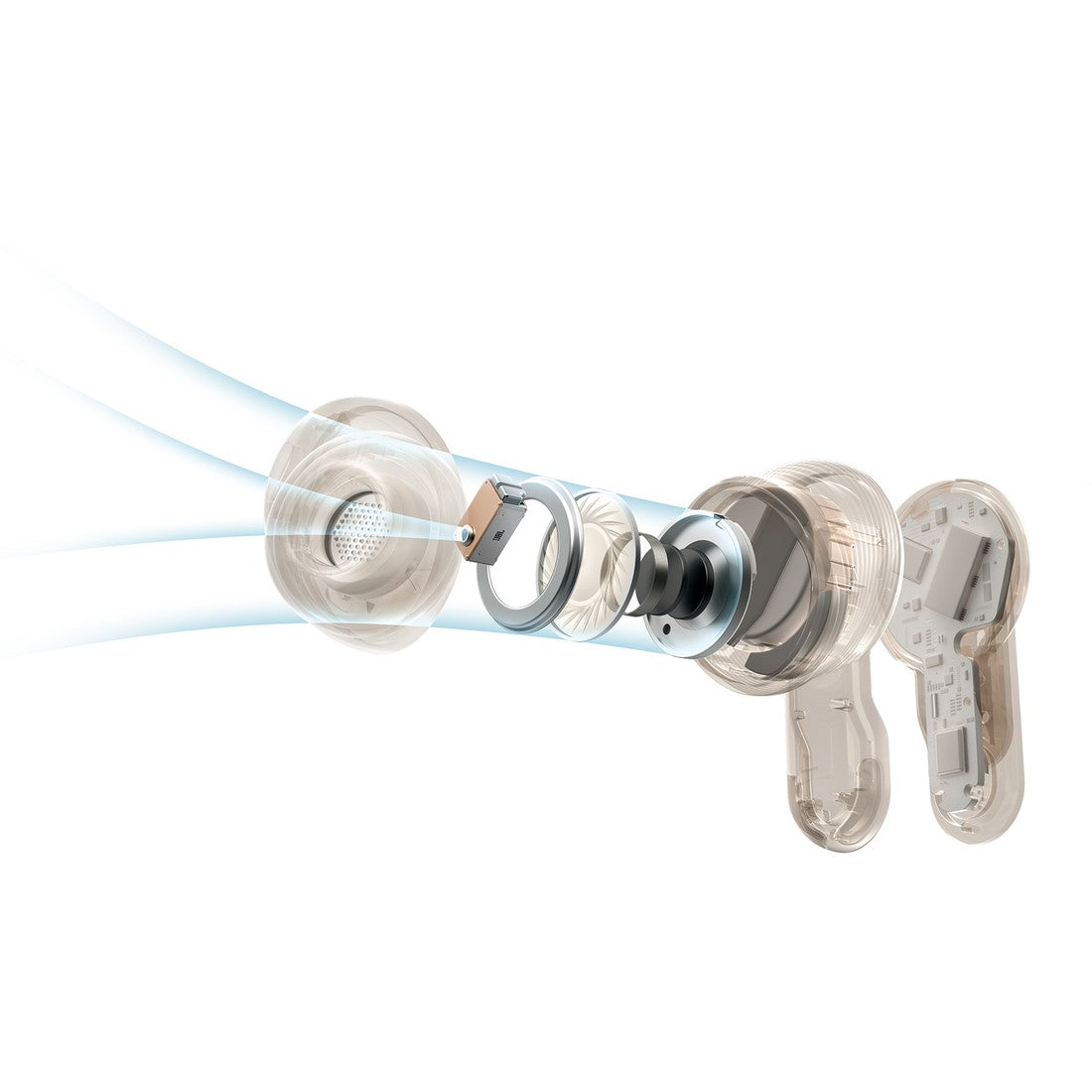 Exploding diagram of JBL Tour Pro 3 earbud