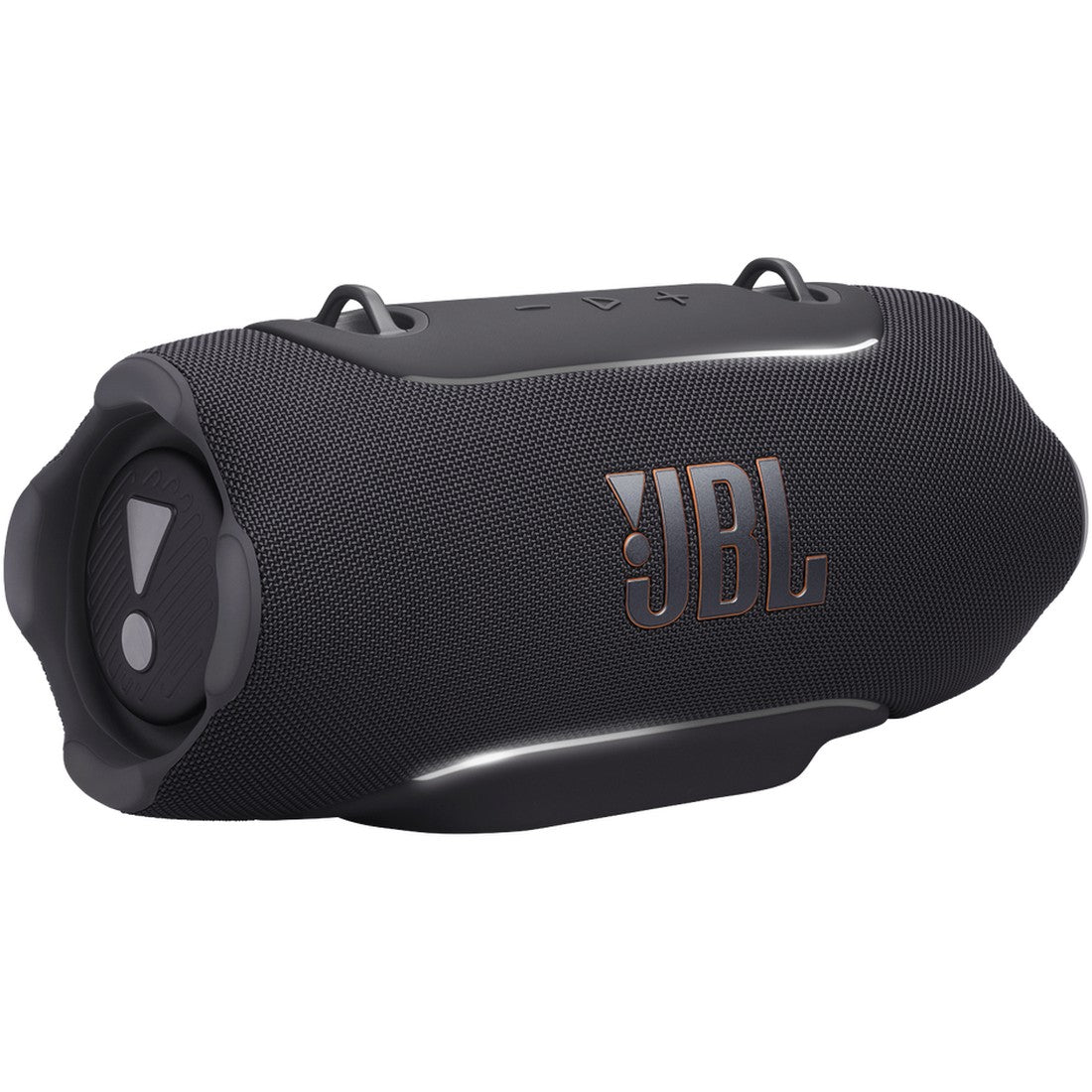 JBL Xtreme 5 - Black - Portable waterproof speaker with massive legendary JBL sound, ambient edge lighting, and a convenient shoulder strap - Hero