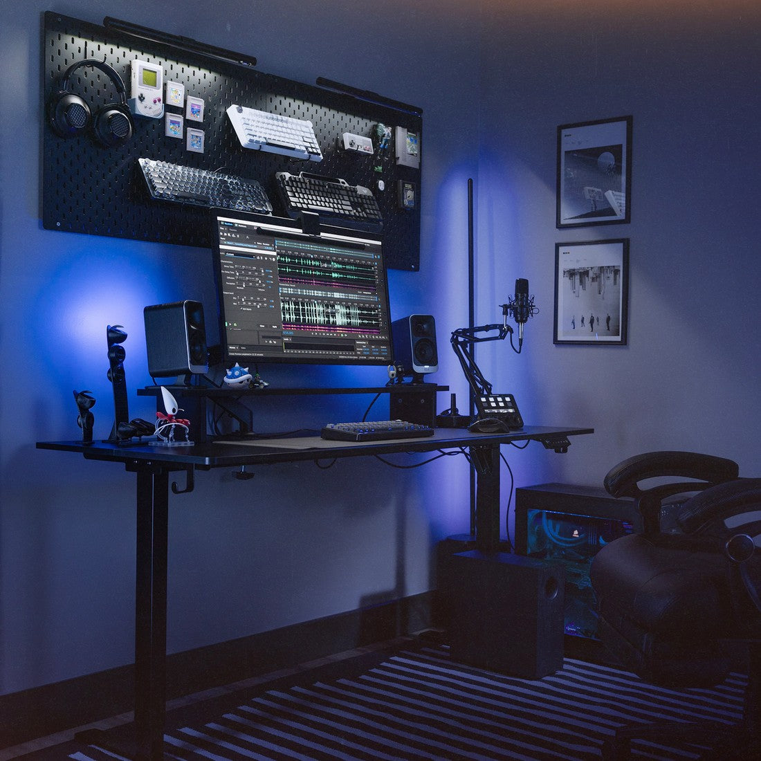 Klipsch Pro Media Lumina On Desktop with Blue Lighting 2000x2000