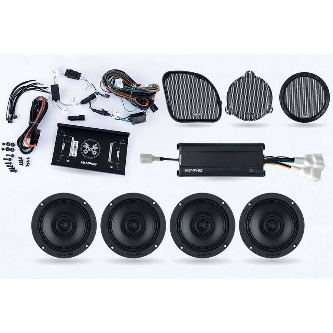 Memphis Audio MXAHDPRO4 6.5" Speaker Motorcycle Audio compatible with Harley Davidson Direct OEM Kits
