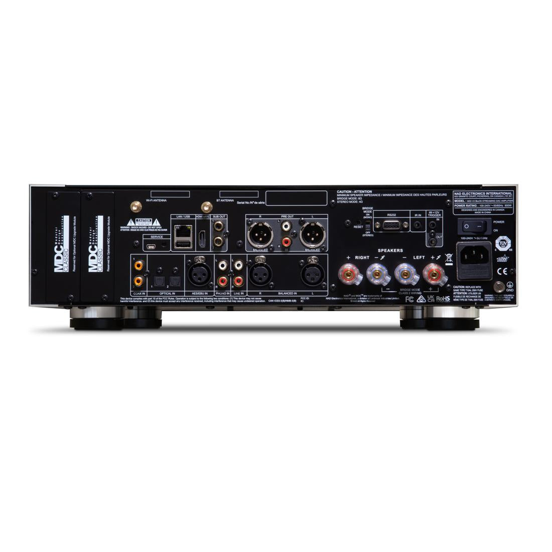 Rear I/O panel on NAD M33 V2 Streaming DAC Amplifier