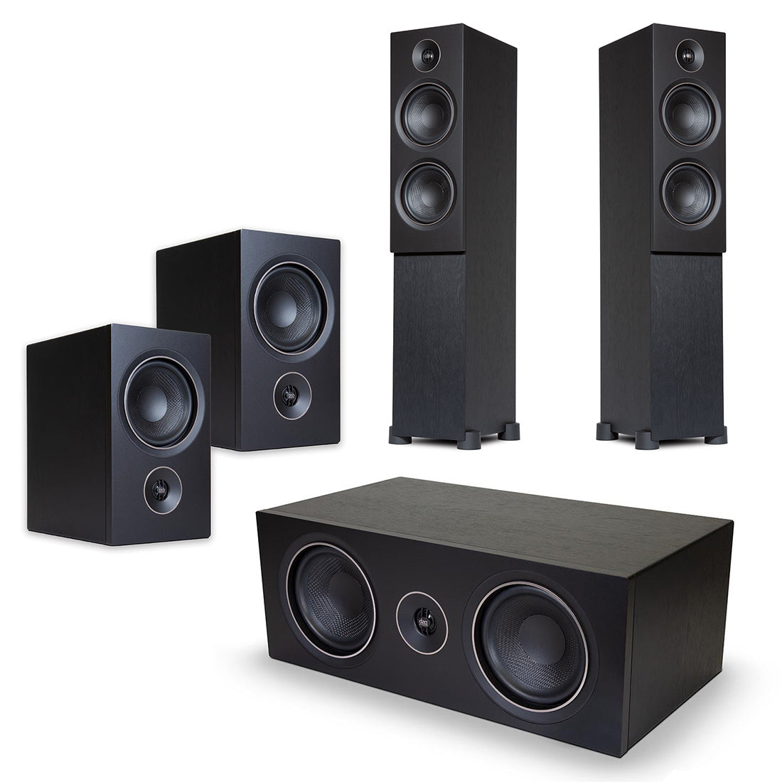PSB Alpha Speakers bundle in Black Ash
