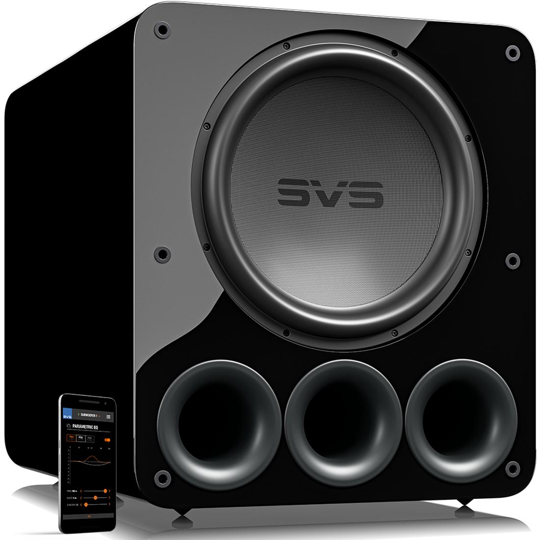 SVS PB-5000 15-inch ported subwoofer in gloss black finish
