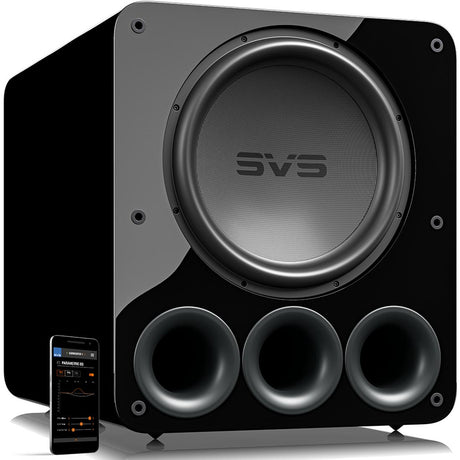 SVS PB-5000 15-inch ported subwoofer in gloss black finish