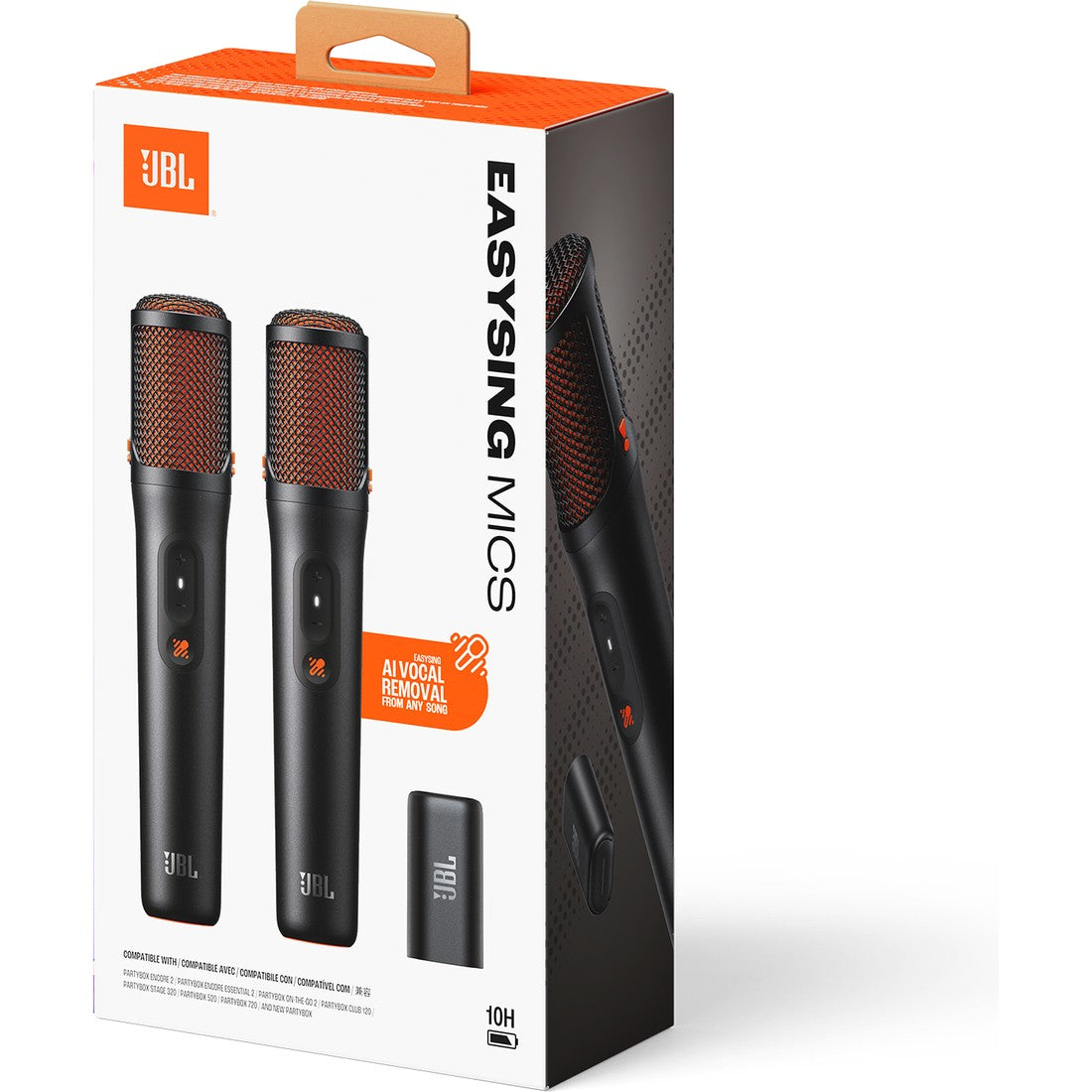 JBL EasySing Mics - Black - Two wireless AI-powered microphones with real-time vocal removal - Detailshot 6