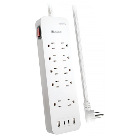 Ultralink ULPSP10P Surge Protector - 10 AC Outlet - 4 USB