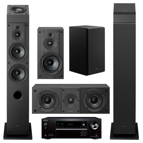 Onkyo TX-NR5100 Receiver |Sony SS-CS3M2 7.0 Speaker Bundle #1 - SS-CS3M2 (2) | SS-CS5M2 | SS-CS8M2 | SS-CSEM2- Bundle