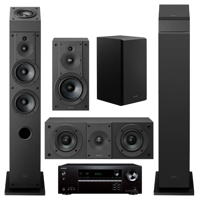 Onkyo TX-NR5100 Receiver |Sony SS-CS3M2 7.0 Speaker Bundle #1 - SS-CS3M2 (2) | SS-CS5M2 | SS-CS8M2 | SS-CSEM2- Bundle