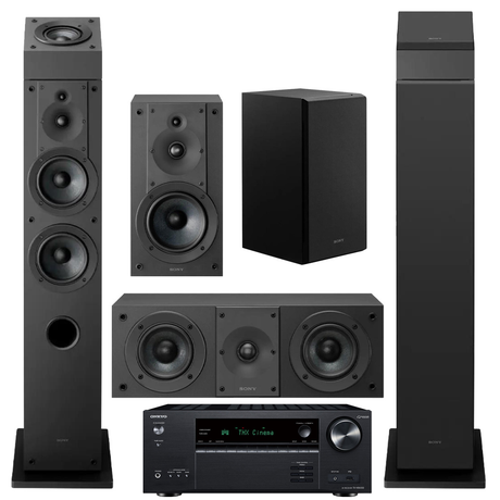 Onkyo TX-NR6100 THX 7.2 Receiver | Sony 7.0 Speaker Bundle – SS-CS3M2 (2) | SS-CS5M2 | SS-CS8M2 | SS-CSEM2- Bundle