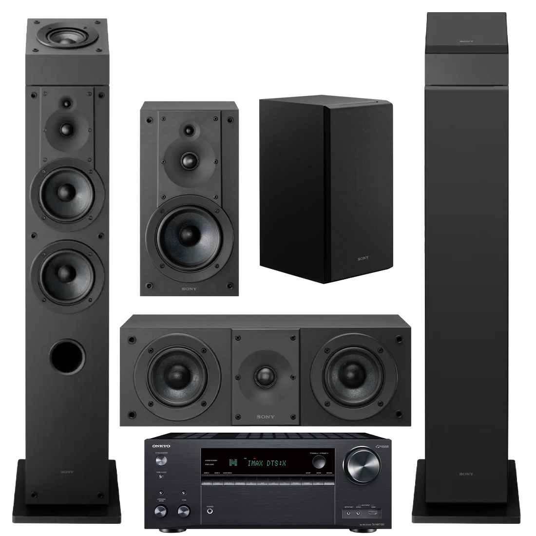 Onkyo TX-NR7100 9.2 Home Theatre Receiver | Sony 7.0 Speaker Bundle – SS-CS3M2 (2) | SS-CS5M2 | SS-CS8M2 | SS-CSEM2- Bundle
