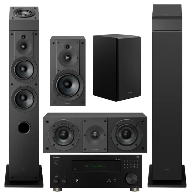 Onkyo TX-RZ30 9.2 Receiver | Sony 7.0 Speaker Bundle – SS-CS3M2 (2) | SS-CS5M2 | SS-CS8M2 | SS-CSEM2- Bundle