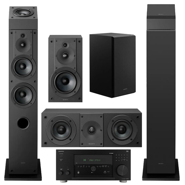 Onkyo TX-RZ70 Premium 11.2 Receiver| Sony 7.0 Speaker Bundle – SS-CS3M2 (2) | SS-CS5M2 | SS-CS8M2 | SS-CSEM2- Bundle